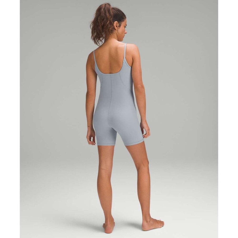 Lululemon Ribbed Contoured Chambray Yoga Athleisure Unitard Romper Women's Sz 8 - Picture 4 of 7